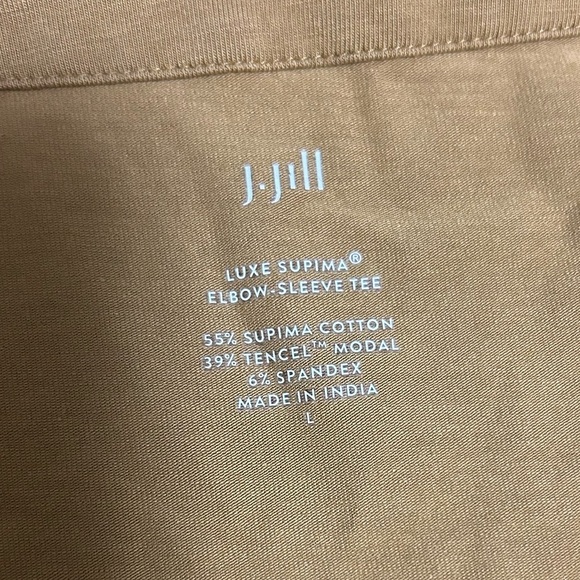 J Jill Womens Mustard Yellow Luxe Supima/Tencel Modal Large ELBOW SLEEVE TEE - Picture 4 of 8